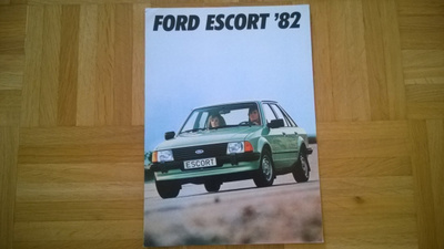 Esite Ford Escort. Vuodelta 1982.