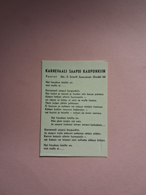 Karnevaali saapui kaupunkiin.
