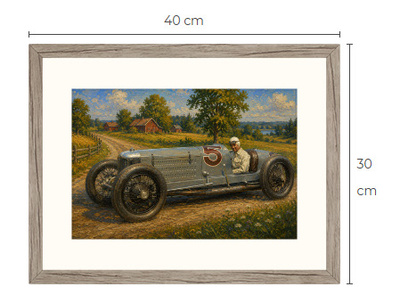 Uusi Kilpa-auto maalaismaisemassa art print 30 cm x 40 cm