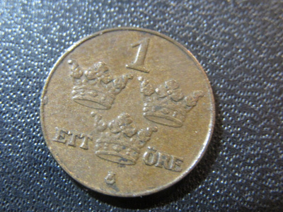 1 öre 1929. Suora kakkonen. Ruotsi - Sweden