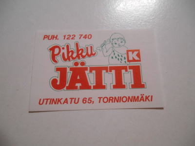 TT Etiketti K-Pikku Jätti Tornionmäki
