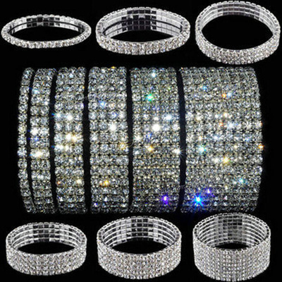 522 a .. 8 Rivinen Kaunis Joustava Crystal .. Rannekoru