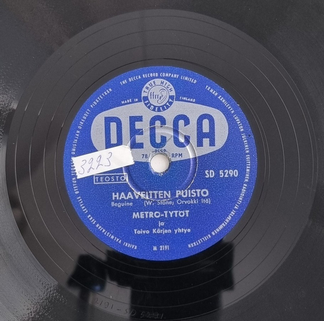 Savikiekko 1954 - Metro-Tytöt - Decca SD 5290