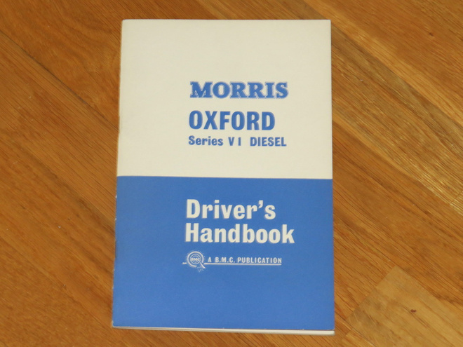 1963 Morris Oxford Ser VI Diesel käsikirja manuaali