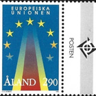 Ål 1995 Euroopan Unioni 2,90 mk välilöpari logo ** LaPe 095 - pikkukuva 1