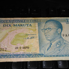 Congo Kongo 10 makuta 1970 P9 sn012 F+ - pikkukuva 1