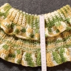Alina´s Handmade käsityö kauluri valkoinen, keltain vihreä, - pikkukuva 2