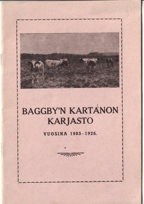 Baggby'n kartanon karjasto vuosina 1903-1926