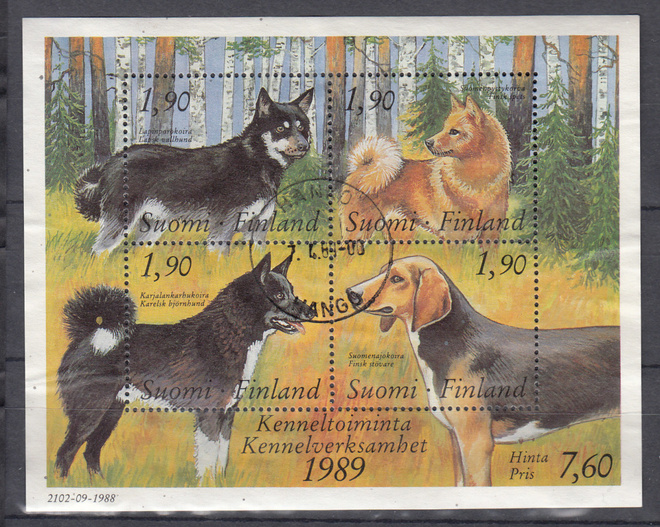 1989 Kenneltoiminta loistoleimattu blokki BL5