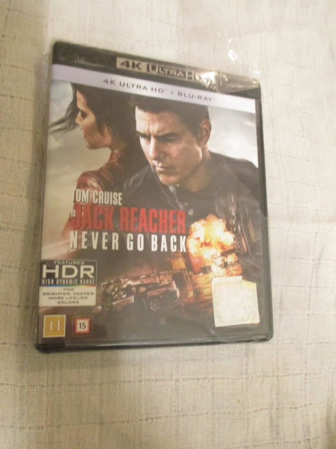 Jack Reacher - Never go back 4K Ultra + blu-ray ( uusi