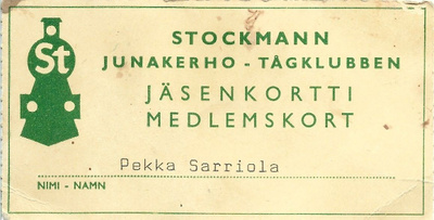 Stockmann junakerhon jäsenkortti