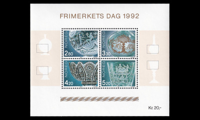 Norja 1101-4BL18 ** Postimerkin päivä, lasitaidetta (1992)