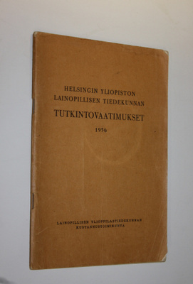Helsingin yliopiston lainopillisen tiedekunnan tutkintova...