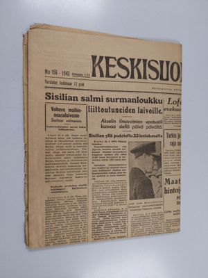 Keskisuomalainen 156/1943 : torstainan kesäkuun 17 pnä