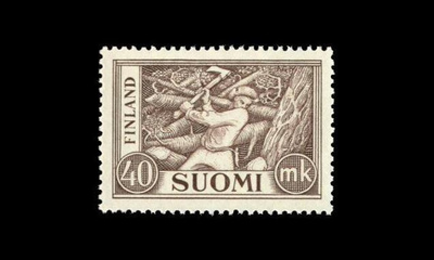 402 ** Yleism. 40 mk Puunkaataja (1952)