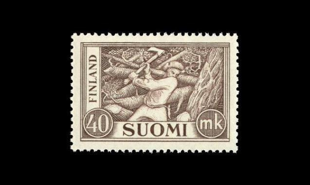 402 ** Yleism. 40 mk Puunkaataja (1952)