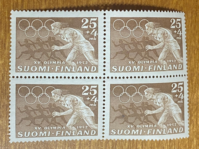 XV OLYMPIA 1952 25MK+4MK NELIÖ**