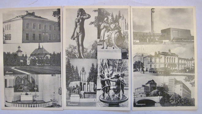 3 VANHAA Postikorttia Tampere Alavus n. 1940-l
