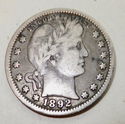 USA 25 c Quarter Dollar 1892 Hopeaa
