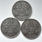 Ruotsi 5 ÖRE 1950, 3kpl - pikkukuva 2