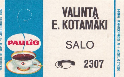 Salo, Valinta E. Kotamäki , Paulig  , b431