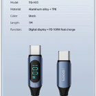 PD 100W USB C - USB C lataus/datakaapeli/digitaalinäyttö 1m - pikkukuva 2