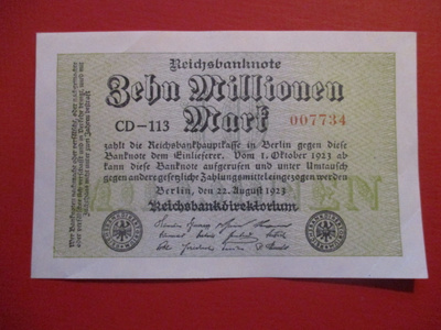 GERMANY 10 000 000 MARK 1923 KL8-9 (K16-S46)
