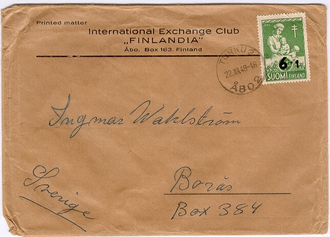 1947 tub 6/5 mk painotuotekuori Ruotsiin -49