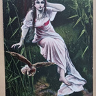 Leidi synkässä metsässä, pöllö pakenee, vanha väripk p. 1907 - pikkukuva 1