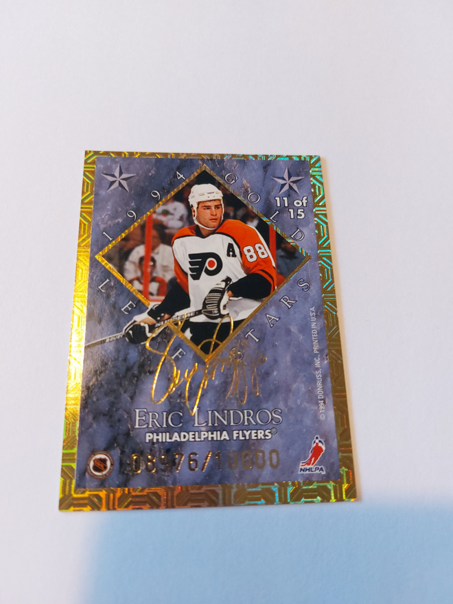 94-95 Leaf Gold Stars #11 Mario Lemieux/Eric Lindros /10000