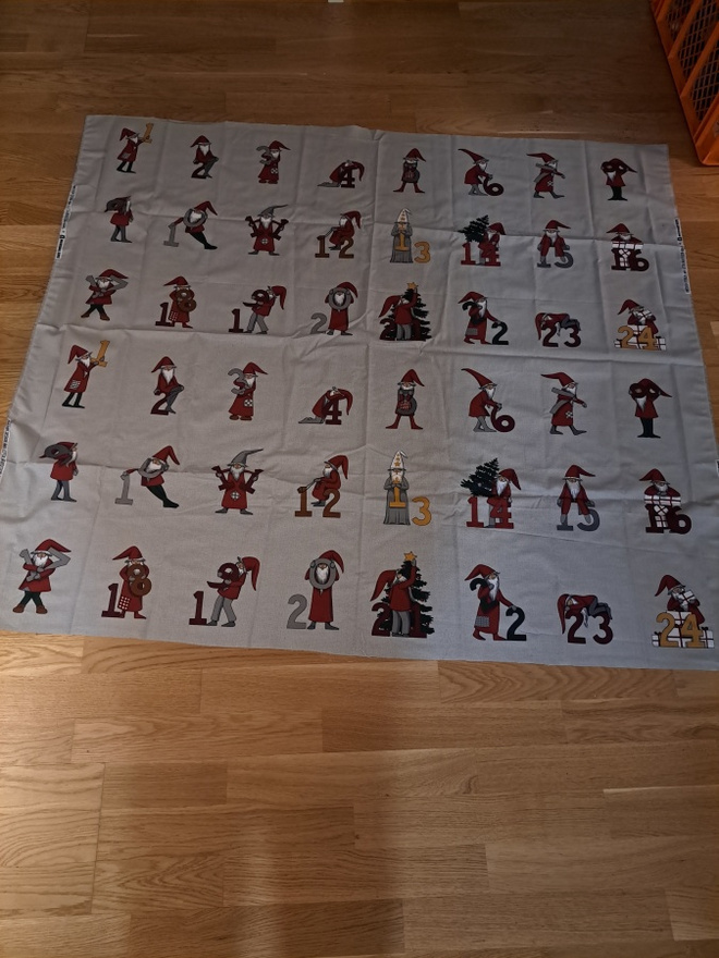 Joulukalenteri puuvillakangas 140x60cm