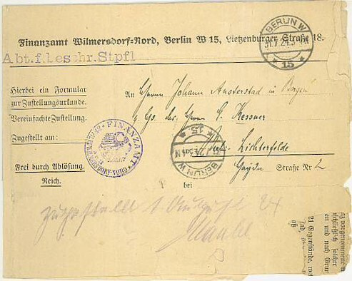 Saksa 1924 virkakirje