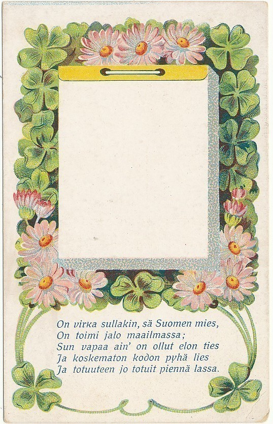 Apiloita ja runo - vanha Carte Postale