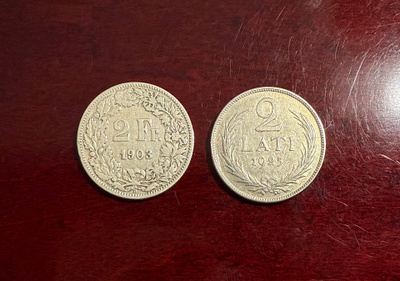 Hopea kolikot sveitsi ja latvia