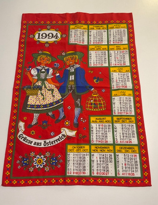 Kalenteripyyhe 1994 , Itävallasta. Käyttämätön