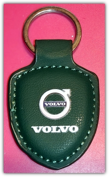 Pieni vihreä nahkainen Volvo avaimenperä #30465