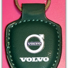 Pieni vihreä nahkainen Volvo avaimenperä #30465 - pikkukuva 1