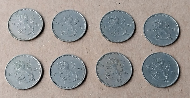 25 penniä 1921 8 kpl