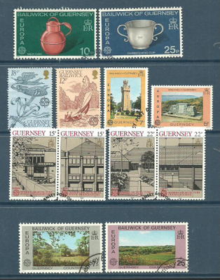 GUERNSEY EUROPA CEPT -merkkejä, sarjoja o
