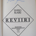 Marko Kari : Reviiri (signeerattu, tekijän omiste) - pikkukuva 3