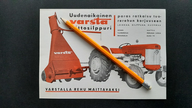 Varsta niittosilppuri esite 60-luku