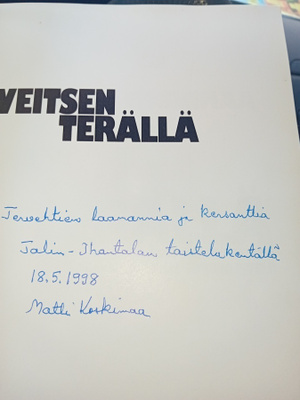 Matti Koskimaa : Veitsen terällä ( SIGNED) SIS POSTIKULU