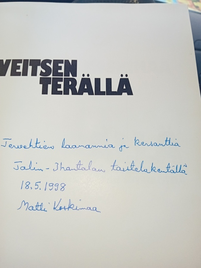 Matti Koskimaa : Veitsen terällä ( SIGNED) SIS POSTIKULU