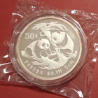 Kiina, 50 Yuan 1988 Panda 5 oz 999 hopeaa. Keräilysetti. - pikkukuva 1