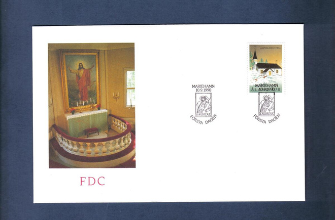 FDC...Åland...Lumparlandin kirkko...Mariehamn 10.9.1990