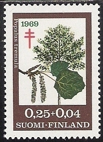1969 TUB merkki Haapa 0,25 + 0,04 mk ** LaPe 658