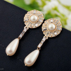 0305 .. 9K Kulta Duble Charm Helmi Crystal  .. Korvakorut - pikkukuva 4