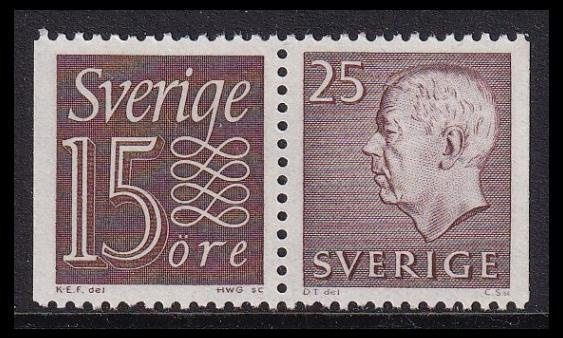 Ruotsi 520-478DD ** Numero-Gustaf vihkopari (1964)
