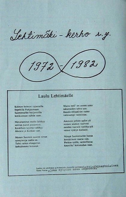 Helsingin Lehtimäki kerho 1972...1982