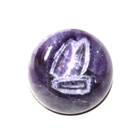Ametisti 438.80 karaattia pyöreä cabochon 50 x 25 mm Chevron - pikkukuva 2